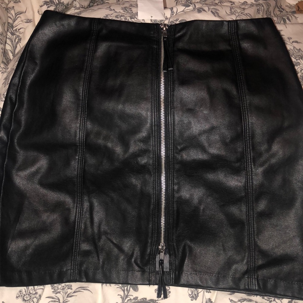 brand new leather skirt.